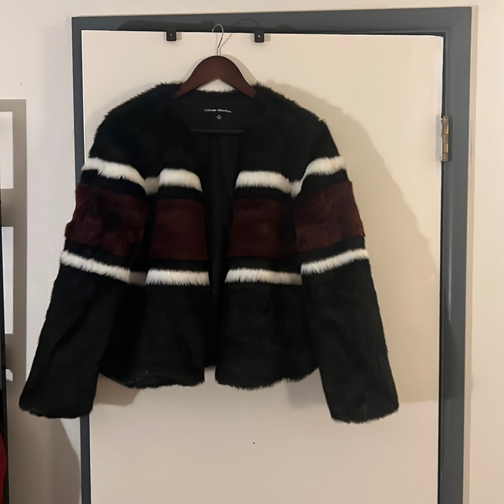 Catherine malandrino faux fur coat